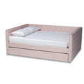 Larkin Modern Velvet Fabric Upholstered Daybed with Trundle