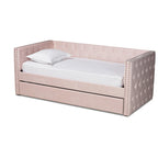 Larkin Modern Velvet Fabric Upholstered Daybed with Trundle