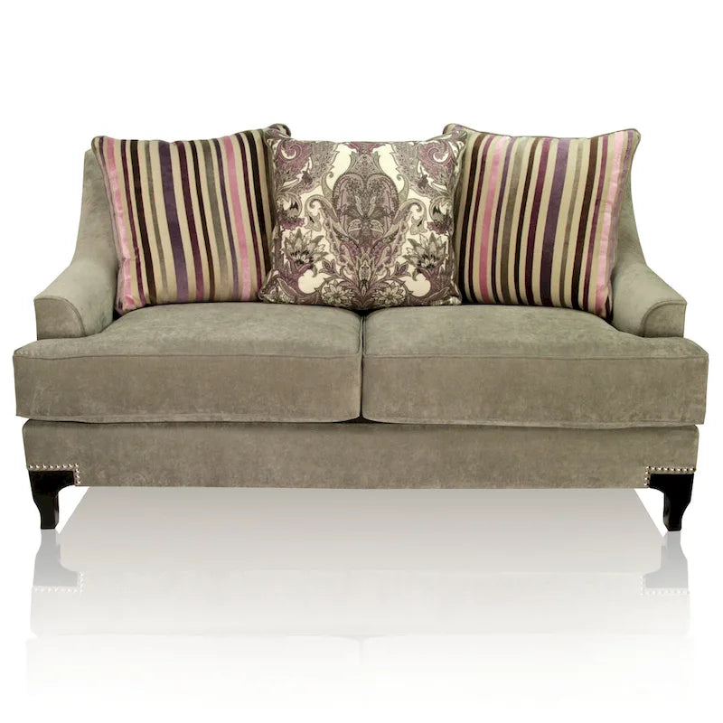 Gisc Contemporary Fabric Padded Nailhead Loveseat by