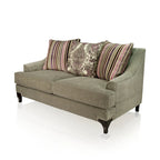 Gisc Contemporary Fabric Padded Nailhead Loveseat by