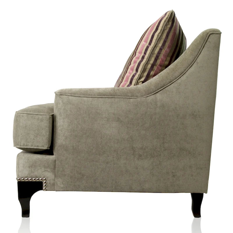 Gisc Contemporary Fabric Padded Nailhead Loveseat by