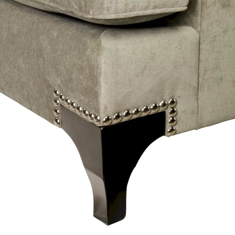 Gisc Contemporary Fabric Padded Nailhead Loveseat by