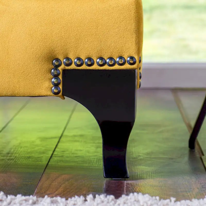 Gisc Contemporary Fabric Padded Nailhead Loveseat by