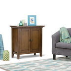 WYNDENHALL Mansfield SOLID WOOD 32 inch Wide Transitional Low Storage Cabinet - 32w x 14d x 31h