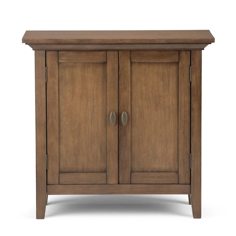 WYNDENHALL Mansfield SOLID WOOD 32 inch Wide Transitional Low Storage Cabinet - 32w x 14d x 31h