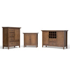 WYNDENHALL Mansfield SOLID WOOD 32 inch Wide Transitional Low Storage Cabinet - 32w x 14d x 31h