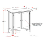 WYNDENHALL Mansfield SOLID WOOD 32 inch Wide Transitional Low Storage Cabinet - 32w x 14d x 31h
