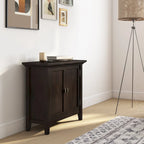WYNDENHALL Mansfield SOLID WOOD 32 inch Wide Transitional Low Storage Cabinet - 32w x 14d x 31h