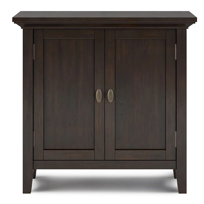 WYNDENHALL Mansfield SOLID WOOD 32 inch Wide Transitional Low Storage Cabinet - 32w x 14d x 31h