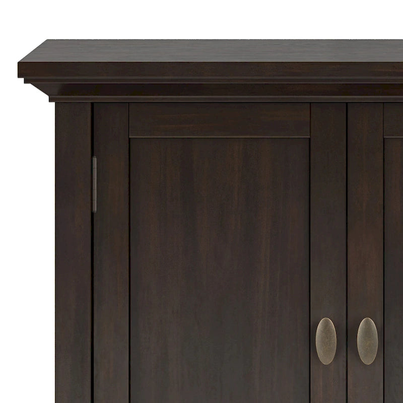 WYNDENHALL Mansfield SOLID WOOD 32 inch Wide Transitional Low Storage Cabinet - 32w x 14d x 31h