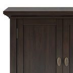 WYNDENHALL Mansfield SOLID WOOD 32 inch Wide Transitional Low Storage Cabinet - 32w x 14d x 31h