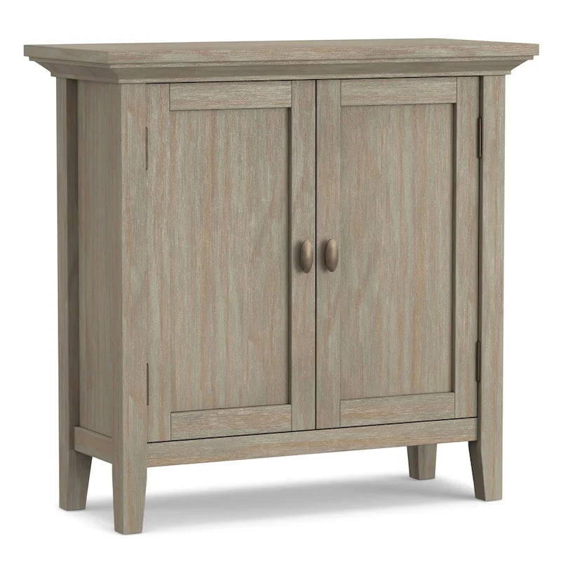 WYNDENHALL Mansfield SOLID WOOD 32 inch Wide Transitional Low Storage Cabinet - 32w x 14d x 31h
