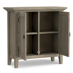 WYNDENHALL Mansfield SOLID WOOD 32 inch Wide Transitional Low Storage Cabinet - 32w x 14d x 31h