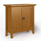 WYNDENHALL Mansfield SOLID WOOD 32 inch Wide Transitional Low Storage Cabinet - 32w x 14d x 31h