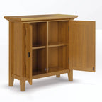 WYNDENHALL Mansfield SOLID WOOD 32 inch Wide Transitional Low Storage Cabinet - 32w x 14d x 31h