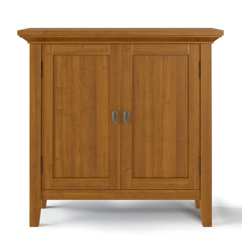 WYNDENHALL Mansfield SOLID WOOD 32 inch Wide Transitional Low Storage Cabinet - 32w x 14d x 31h