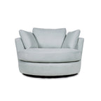 54 Wide Elegant Round Swivel Barrel Chair, Chair and a Half