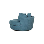 54 Wide Elegant Round Swivel Barrel Chair, Chair and a Half