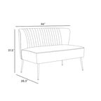 Farrah Upholstered Velvet Polyester 46 Wide Loveseat - Armless/ Scalloped Back