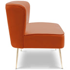 Farrah Upholstered Velvet Polyester 46 Wide Loveseat - Armless/ Scalloped Back
