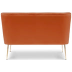Farrah Upholstered Velvet Polyester 46 Wide Loveseat - Armless/ Scalloped Back