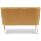 Farrah Upholstered Velvet Polyester 46 Wide Loveseat - Armless/ Scalloped Back