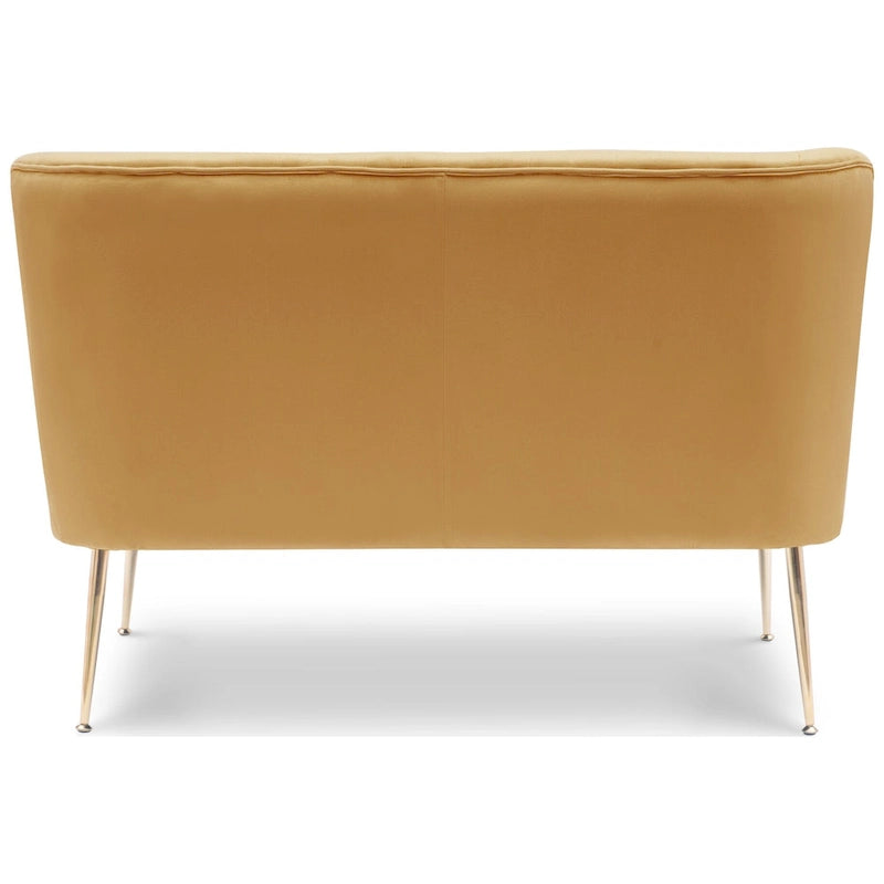 Farrah Upholstered Velvet Polyester 46 Wide Loveseat - Armless/ Scalloped Back