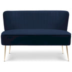 Farrah Upholstered Velvet Polyester 46 Wide Loveseat - Armless/ Scalloped Back