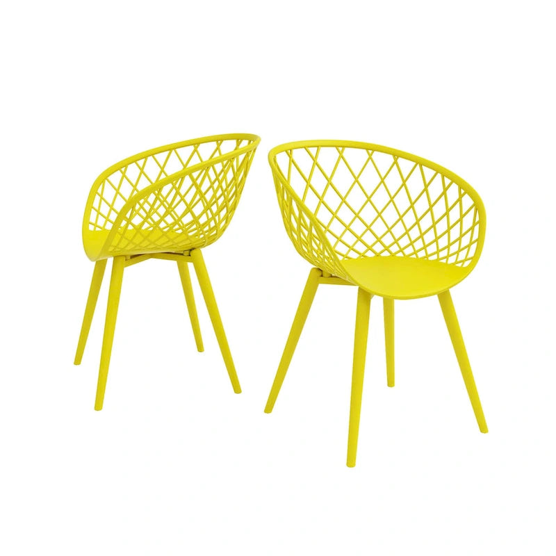 Mid-Century Dining Chairs - Metal Legs - Set of 2