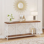 70.9 Inch Sofa Console Table with Open Storage Shelf, Industrial Narrow Extra Long Sofa Tables Entry Table Behind Couch Table