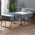 Mixoy Space Saving Fold up Bed with Mattress & Wheels
