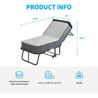 Mixoy Space Saving Fold up Bed with Mattress & Wheels