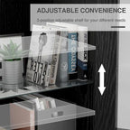 Solid Wood Storage Cabinet with two Glass Doors 31