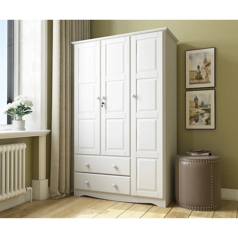 Palace Imports 100% Solid Wood Grand Wardrobe Armoire