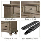 Nahkohe Transitional Grey Wood 3-Piece Storage Sleigh Bed, Nightstand and Dresser Set with USB by Carbon Loft