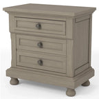 Nahkohe Transitional Grey Wood 3-Piece Storage Sleigh Bed, Nightstand and Dresser Set with USB by Carbon Loft