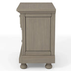 Nahkohe Transitional Grey Wood 3-Piece Storage Sleigh Bed, Nightstand and Dresser Set with USB by Carbon Loft