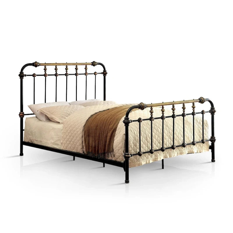 Pall Industial Black Metal Panel Bed
