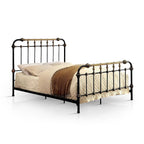 Pall Industial Black Metal Panel Bed