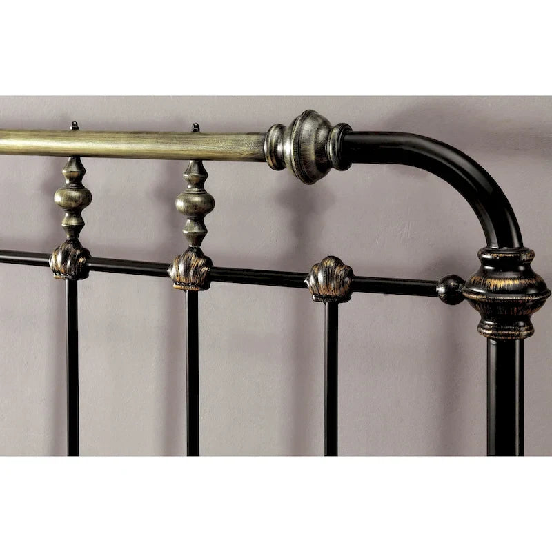 Pall Industial Black Metal Panel Bed