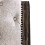 Brev Rustic Beige Tufted Fabric Sleigh Bed