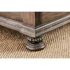 Brev Rustic Beige Tufted Fabric Sleigh Bed