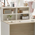 Reception Desk Wood Front Counter Table w/ Lockable Storage by Timechee