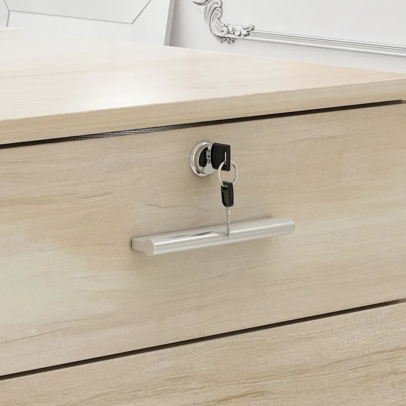 Reception Desk Wood Front Counter Table w/ Lockable Storage by Timechee