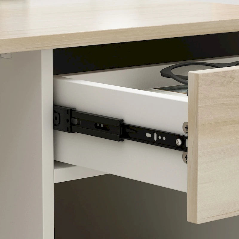 Reception Desk Wood Front Counter Table w/ Lockable Storage by Timechee