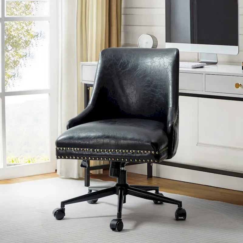 Sonia Modern Faux Leather Task Chair with Height-adjustable by HULALA HOME