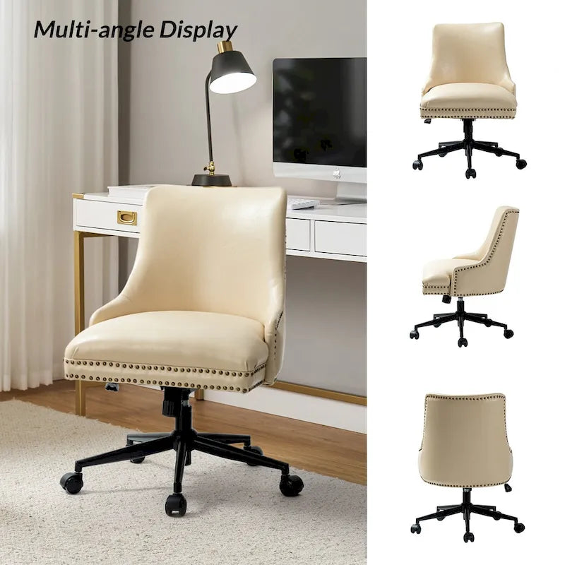 Sonia Modern Faux Leather Task Chair with Height-adjustable by HULALA HOME