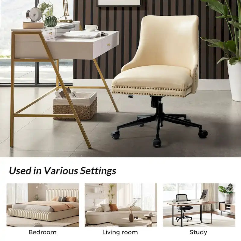 Sonia Modern Faux Leather Task Chair with Height-adjustable by HULALA HOME
