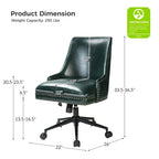 Sonia Modern Faux Leather Task Chair with Height-adjustable by HULALA HOME