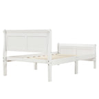Wooden Slat Support Wood Platform Bed with Headboard